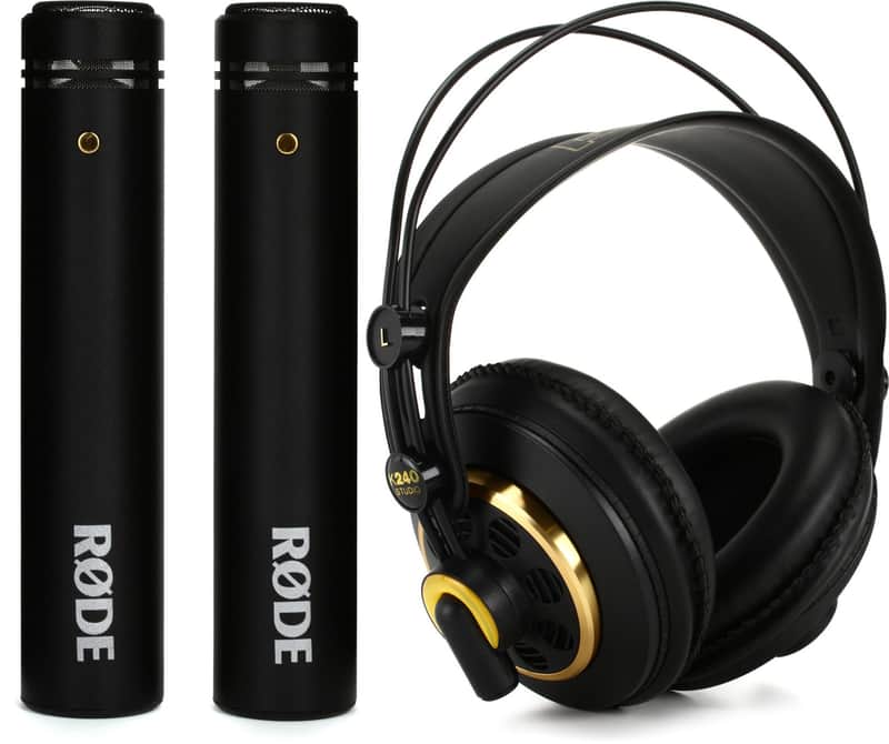 Immagine Rode M5 Small-diaphragm Condenser Microphone - Matched Pair Bundle with AKG K240 Studio Semi-open Pro Studio Headphones - 1