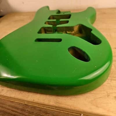 Green Poplar Wood Strat Stratocaster Style Guitar Body image 2
