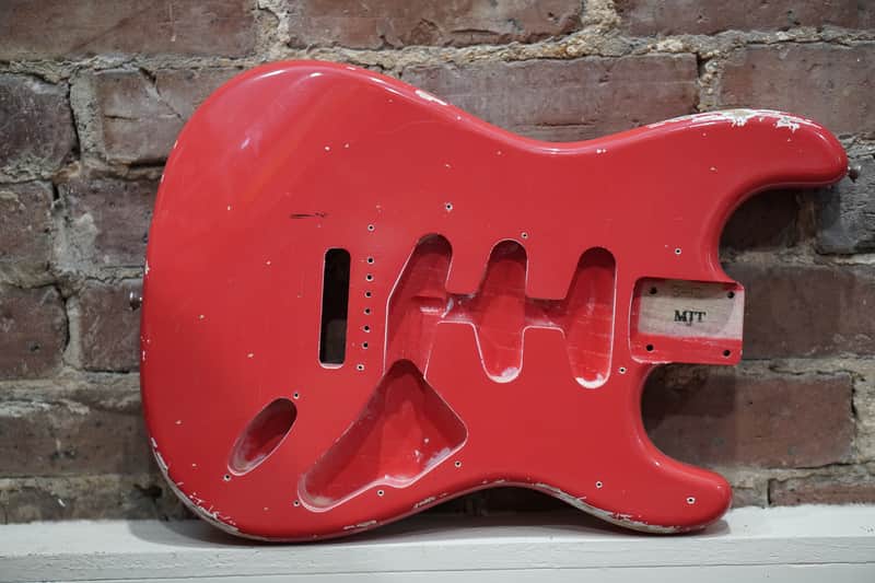 MJT Stratocaster Body Fiesta Red Nitro LIGHTWEIGHT Ash Strat image 1