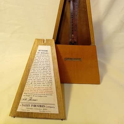 Fully Restored Vintage Seth Thomas Metronome No 10 Mid 1970s Birdseye Golden Maple, Serviced, Solid Brass Trim image 12