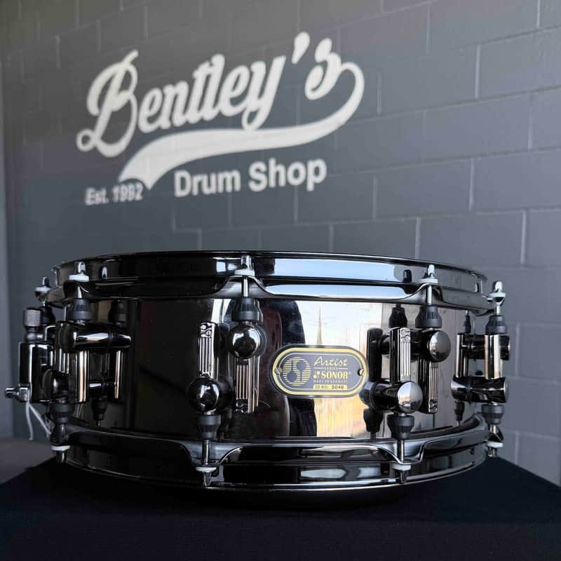 SONOR Artist Series 5x14 Black Chrome Over Steel Snare Drum w/ Black Nickel Hardware (Rm 4) image 1