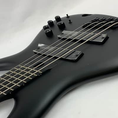 Ibanez SRMS625EX Iron Label Multi-Scale 5-String Bass Guitar Black Flat B-Stock image 8