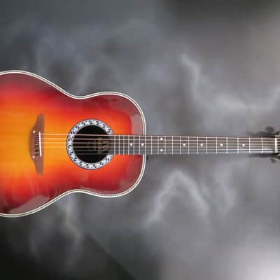 1978 Ovation Matrix 1132-1, Acoustic Guitar, Cherry Sunburst W Chip Case image 2