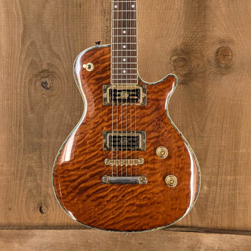 Jay Turser Les Paul Style Cutlass F Electric Guitar – Quilted Amber Burst – Used image 1