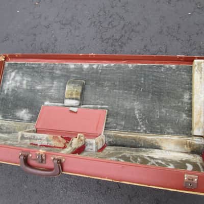 RARE Vintage '50s-60s RED HARDSHELL ELECTRIC GUITAR CASE for RESTORATION ONLY! image 8