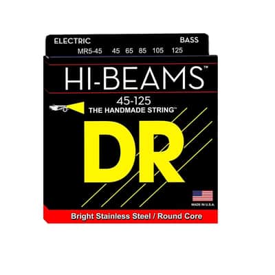 DR Strings MR5-45 Hi-Beam - Stainless Steel Round Core 5 String, Medium, 45-125 image 1