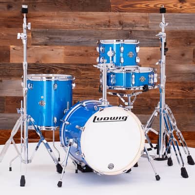 LUDWIG BREAKBEATS BY QUESTLOVE 4 PIECE DRUM KIT, BLUE SPARKLE image 1