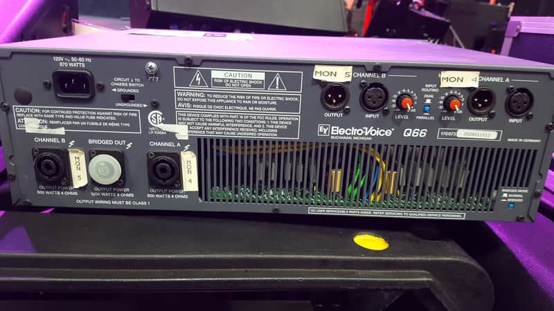 Electro Voice EV Q66 Professional Stereo Power Amplifier | Reverb