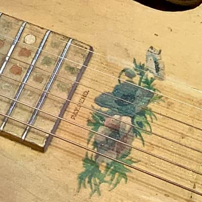 National Triolian "Anemone Bouquet" 1928 Yellow, very early wood body Tricone resonator guitar. image 11