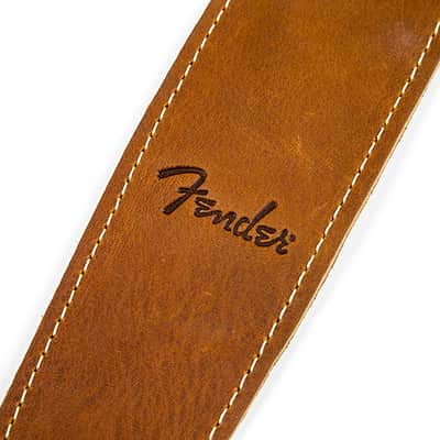 Genuine Fender 2.5" Wide Ball Glove Leather Adjustable Guitar Strap - Brown image 6