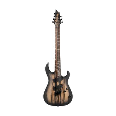 Cort KX507MS-NBB KX Series Pale Moon Ebony Top Mahogany Body Maple & Purple Heart 5-Ply Laminated Neck 7-String Multiscale Electric Guitar image 5