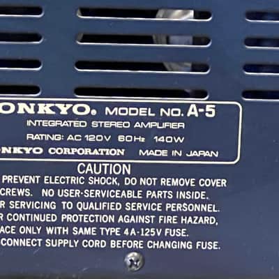 Onkyo A-5 Solid State Integrated Stereo Amplifier Silver-Serviced image 13