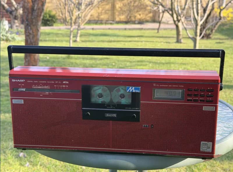 Sharp GF-8L Super Rare Vintage Red Slim Cassette Deck Boombox Serviced Warranty image 1
