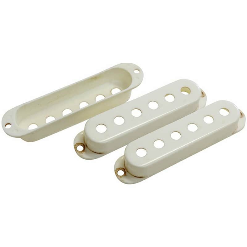 (3) MASTER Relic Pickup Covers 52mm to fit 1950s Fender Stratocaster AGED WHITE image 1