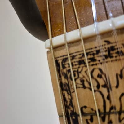 Fretless 3/4 Sized Classical Guitar with Pyrography Neck image 17