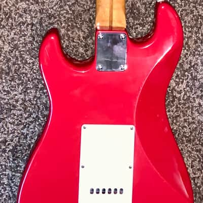 1989 Squier Bullet Series Standard Stratocaster Torino Red electric guitar image 8