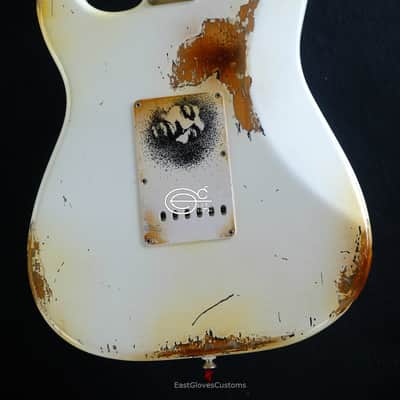Fender Stratocaster Artist Series Jimi Hendrix Olympic White with Custom Hardcase Heavy Aged Relic image 11