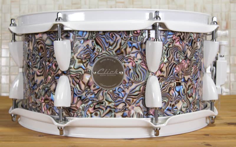 Click Custom 10ply Maple 6x12 Snare Drum Pacific Abalone Pearl image 1