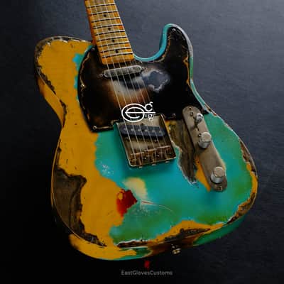 Fender Telecaster FSR Special Edition Deluxe Ash Seafoam Green over Butterscotch Heavy Aged Relic image 1