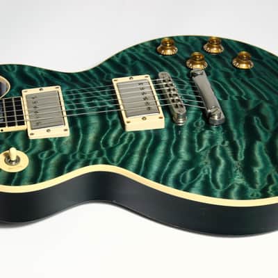 2004 Gibson Custom Shop Les Paul Elegant INSANE QUILT TOP! Peacock Green, Abalone Inlays, Ebony Board! image 4
