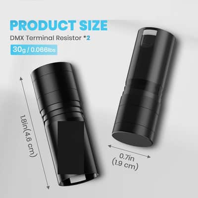 3-Pin DMX Terminator 2 Pack, 120 Ohm XLR Terminators, 3 Pin Male Optimal Signal Termination Resistor Lighting Accessories for Stage Par Lights XLR Audio Systems DJ Light Party, Black image 2