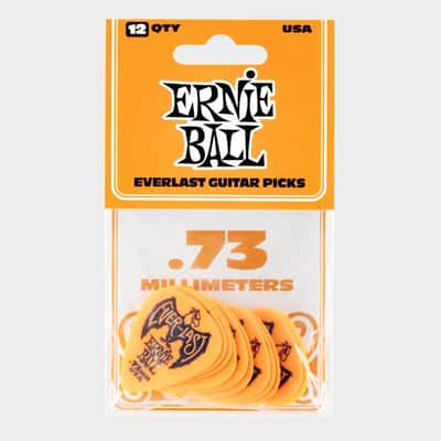 .73mm Orange Everlast Picks 12-Pack Non-Slip Textured Delrin, world standard shape / specifications image 2