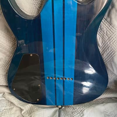 Agile Septor Pro 827 - trans blue neck through ebony fret image 3