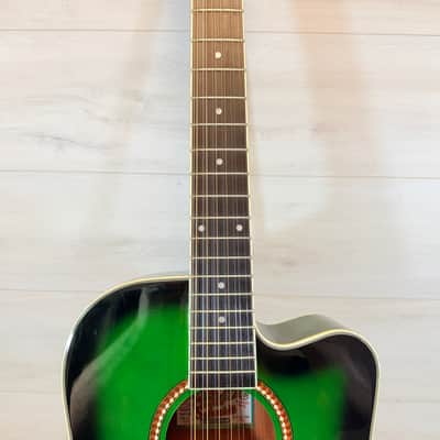 Oscar Schmidt OD312CE 12-String Cutaway Acoustic-Electric Guitar Green Burst w/ Hard Case 2019 image 4