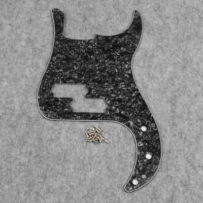 P Bass Pickguard Guitar Scratch Plate Pick Guard for 4 String American/Mexican Standard P Bass Style, 4Ply Black Pearl image 3