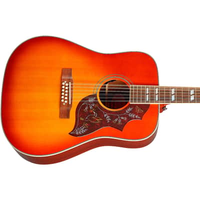Epiphone Inspired by Gibson Hummingbird 12-String Acoustic-Electric Guitar Aged Cherry Sunburst image 1
