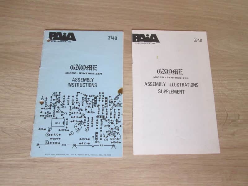 PAIA Gnome Assembly Manuals – 1974 - Original Vintage Synthesizer Brochure - RARE image 1
