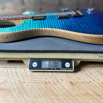 PRS Wood Library Custom 24 Blue Fade 10 Top Brazilian Rosewood Fretboard 58/15lt Korina Back 411447 image 12