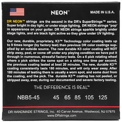 NBB5-45 Hi Def Neon Blue Medium 45-125 DR Strings image 3