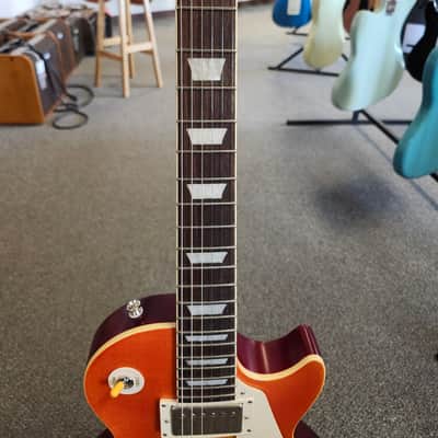 Used 2021 Epiphone Limited Edition 1959 Les Paul Standard w/ Neck Repair and Upgraded Pickups - Aged Honey Fade w/ Case image 5