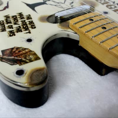 Custom Painted and Upgraded Fender Squier Telecaster Affinity Series - Custom Aged and Worn With Graphics image 14
