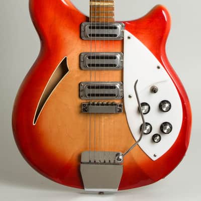 Rickenbacker  Model 375 Thinline Hollow Body Electric Guitar (1967), ser. #GG-3317, original silver tolex hard shell case. image 3