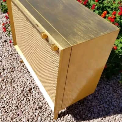 Silvertone Vintage Tube Amp 1961 Refinished Gold Top Sounds Amazing Delta Blues Sound image 2