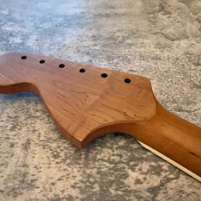 BMC Guitar Neck Jazzmaster® Strat® Stratocaster® 21 Fret Roasted Flame Maple MOP Block Inlays Bound With Rosewood Fingerboard Nitro Lacquer 2026 - 9.5 Radius.  [JM105] image 7