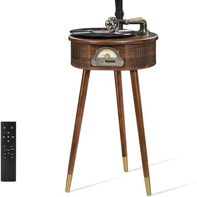 Italian-Style Gramophone Record Player – Retro Tripod Vinyl Turntable with Bluetooth, FM, USB & Horn Speaker image 2