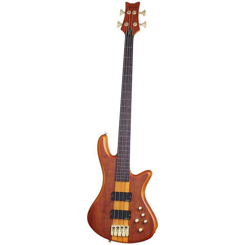 Schecter Stiletto Studio-4 FL Active Fretless 4-String Bass Honey Satin image 1