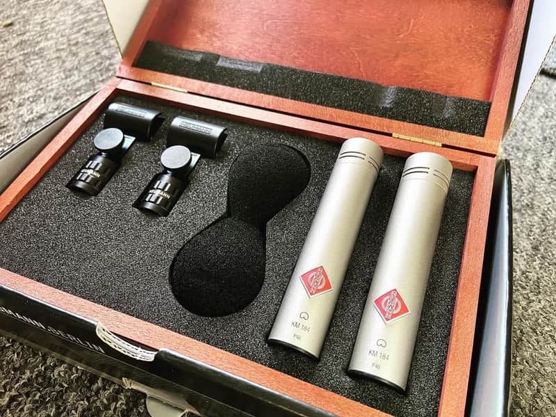 Neumann KM 184 Small Dgiaphragm Cardioid Condenser Microphone Matched Stereo Pair 1993 - Present - Nickel image 1