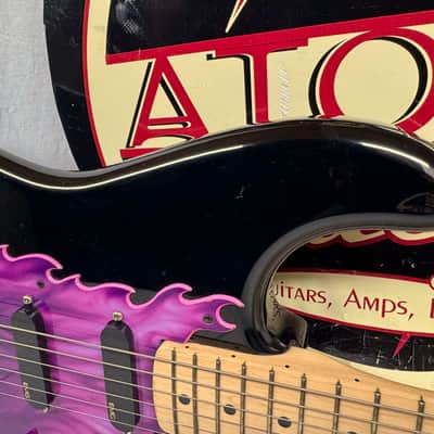 Squier by Fender MIJ Made In Japan Stratocaster Guitar with Floyd Rose + EMGs Upgrades + Case 1985 - 1986 - Black / Maple neck image 3