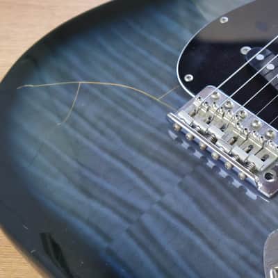 1992 Squier Japan SST-33 "Silver Series" Stratocaster (Blueburst Fotoflame) image 4