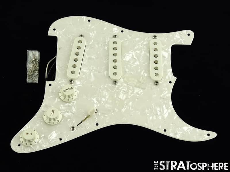 USED Fender MIM Standard Strat LOADED PICKGUARD Guitar Parts Pearloid image 1