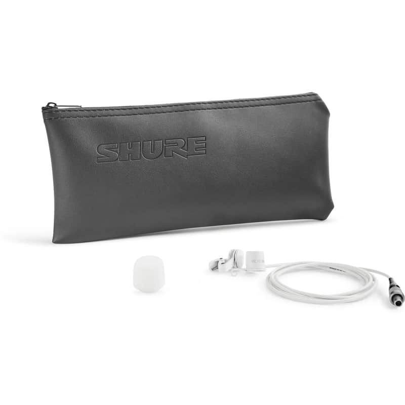 Shure WL183M Omnidirectional Lavalier Microphone, LEMO Connector, White image 1