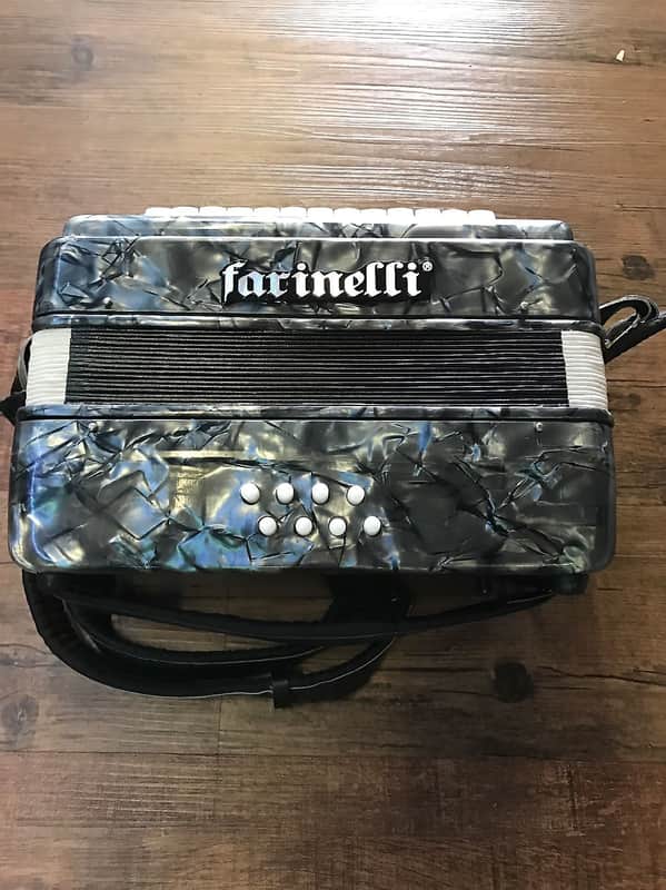 FARINELLI ACCORDION 22 KEY/8 BASS GRAY PEARL W/CASE image 1