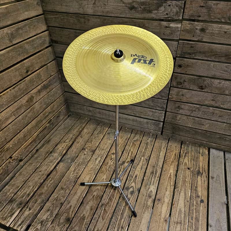 China Cymbal 18" Paiste PST3 With Premier Olympic Stand USED! RKTT040626 image 1