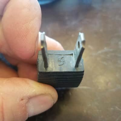 Unknown one (1) 117V Power Cord Electric Cable cut stylized S logo Vintage non-polarized black 1940s-1960s image 4