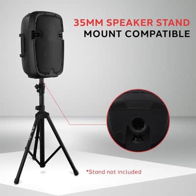 Powered Active PA System Loudspeaker Bluetooth w/ Microphone 8-Inch Bass Subwoofer Stage Speaker Monitor Built-in USB for MP3 Amplifier DJ Party Portable Sound Equipment Stereo Amp image 3