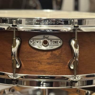 **Rare** Pearl Sensitone 15x5 African Mahogany Baritone Snare - Natural Mahogany Satin image 1